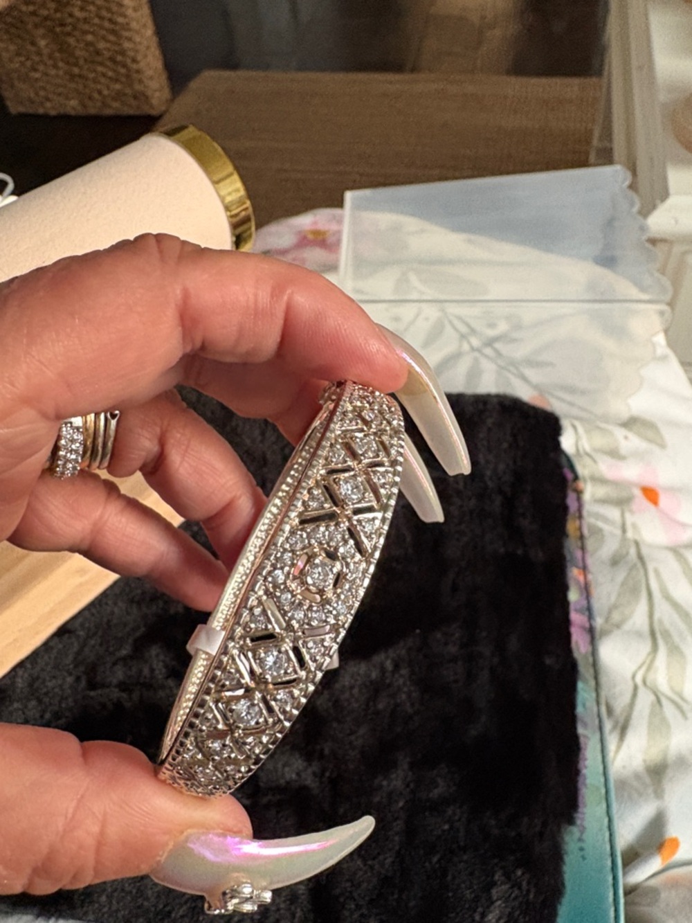 PrivateCollection  Silver 925 Filigree cuff  and Excellent quality CZ’s $ Firm